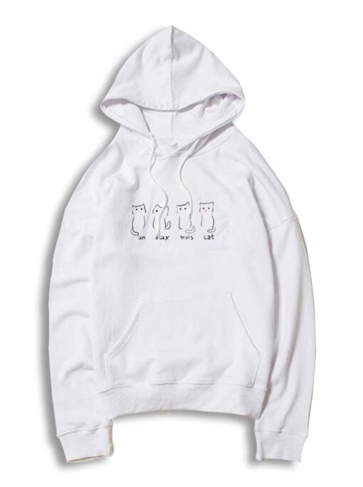 Un Deux Trois White Cat Hoodie