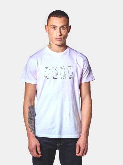 Un Deux Trois White Cat T Shirt