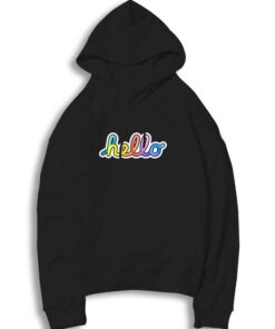 Apple Hello Rainbow Quote Hoodie