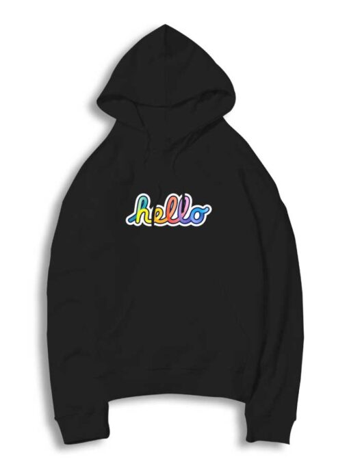 Apple Hello Rainbow Quote Hoodie