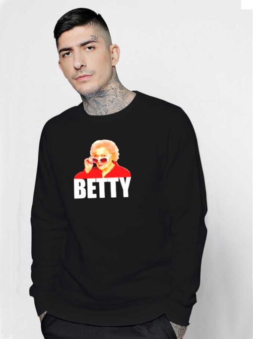 Betty White Sunglasses Sweatshirt