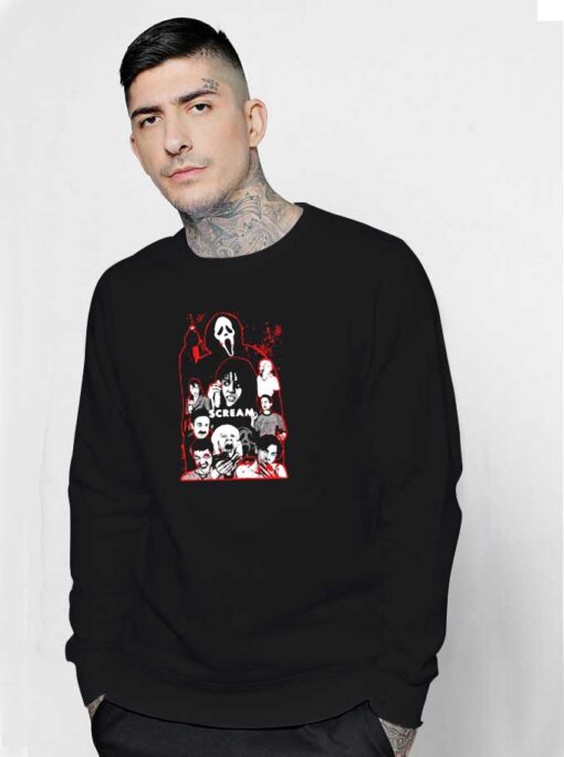 Bloody Scream Character Collage Sweatshirt