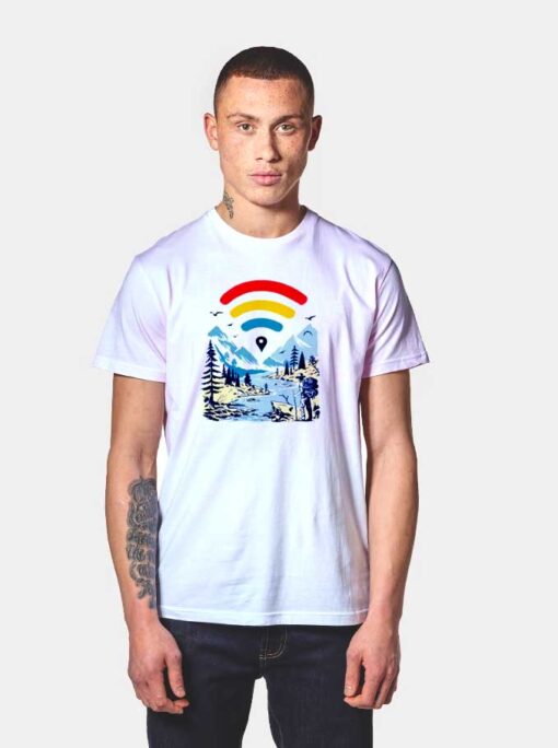 Internet Adventurer Wifi Rainbow T Shirt