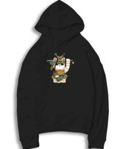 Lucky Cat Samurai Neko Hoodie