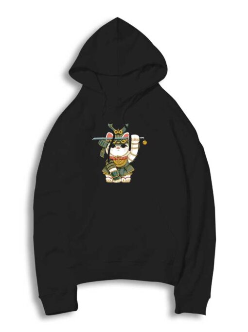 Lucky Cat Samurai Neko Hoodie