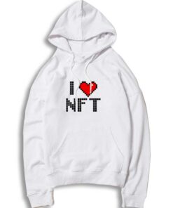 Pixelated I Love NFT Quote Hoodie