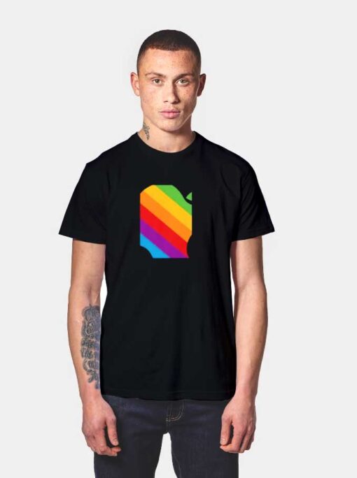 Rainbow Classic Apple Logo T Shirt