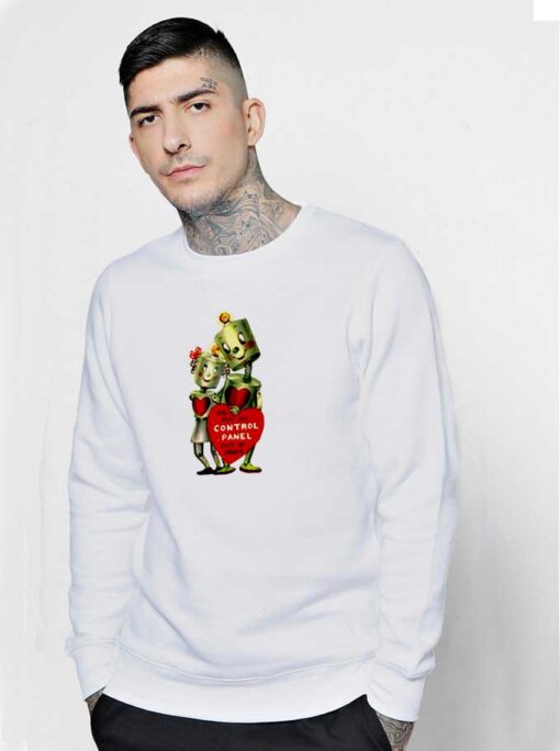 Robot Love Valentine Control Panel Sweatshirt