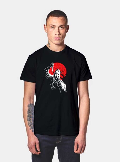 Scream Ghostface Red Moon Tree T Shirt