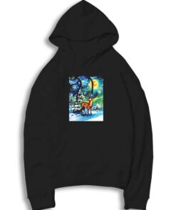 Silent Winter Night Deer Hoodie