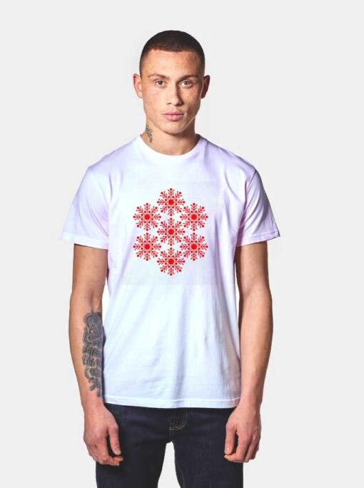 Snow Flake Winter Hexagon T Shirt