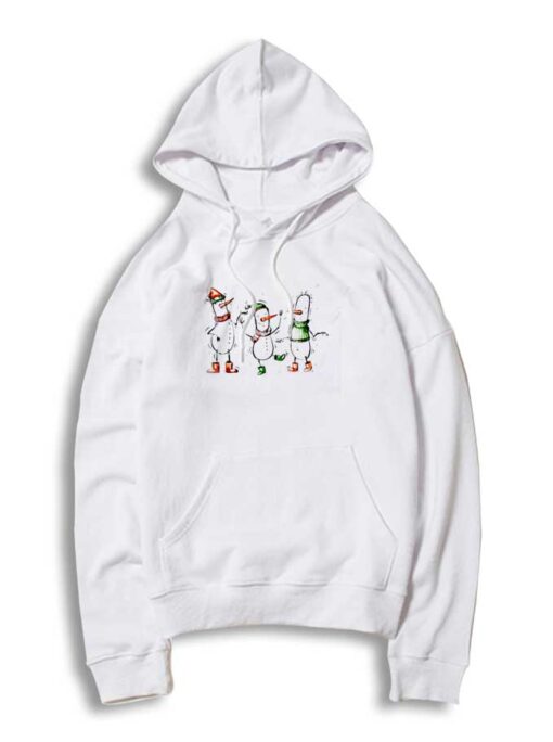 Three Cartoon Snowmen Winter Hoodie