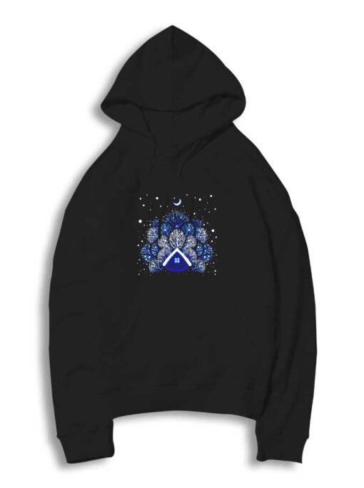 Tiny House Snowy Night Hoodie