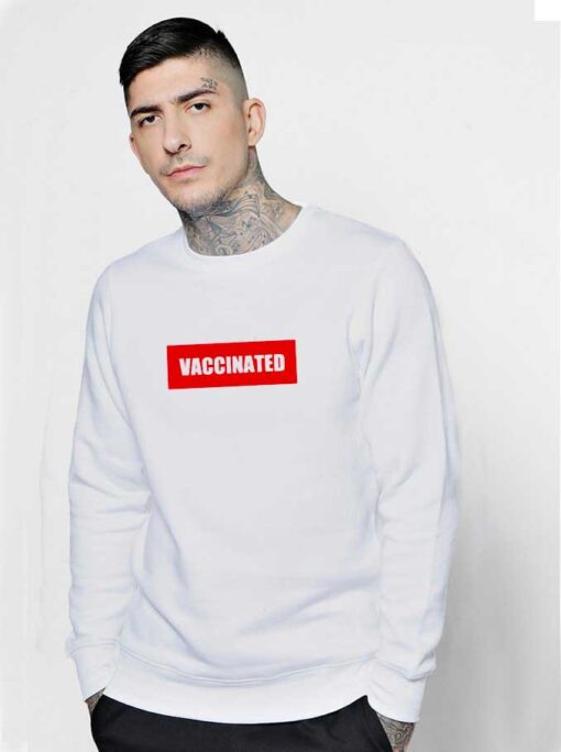 Vaccinated Supreme Red Box Sweatshirt