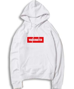 Vaccinated Supreme Red Box Hoodie