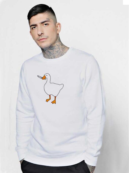 Angry Goose With a Knife Sweatshirt