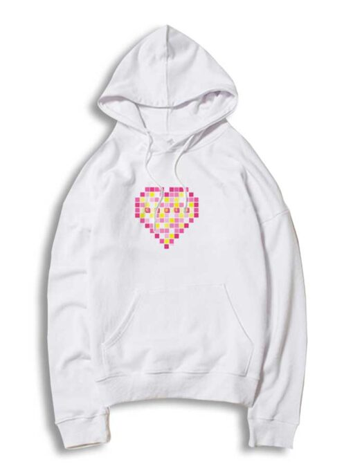 Big Cupid Heart Pixelated Valentine Hoodie