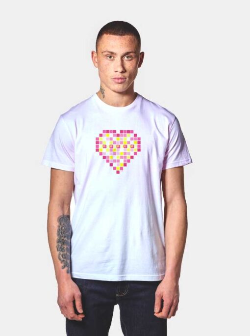 Big Cupid Heart Pixelated Valentine T Shirt