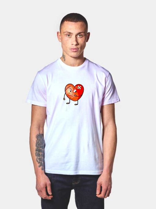 Broken Heart with Scar Anti Valentines T Shirt