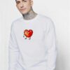 Broken Heart with Scar Anti Valentines Sweatshirt