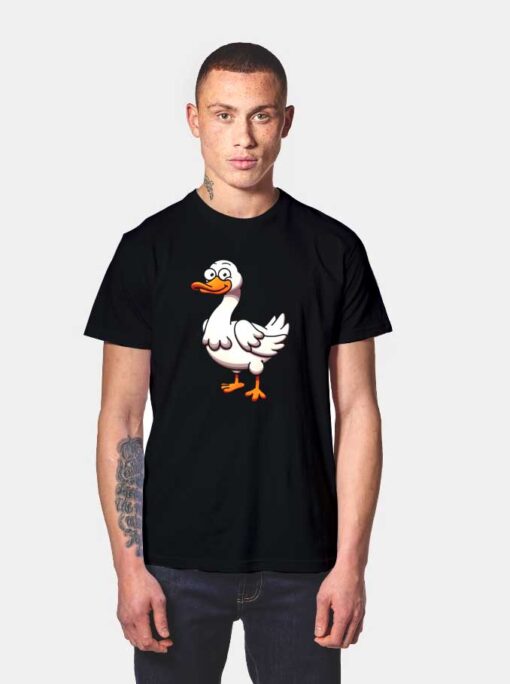 Cute Goose Smiling Face T Shirt