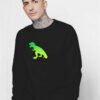 Green T-Rex Dinosaur Silhouette Sweatshirt