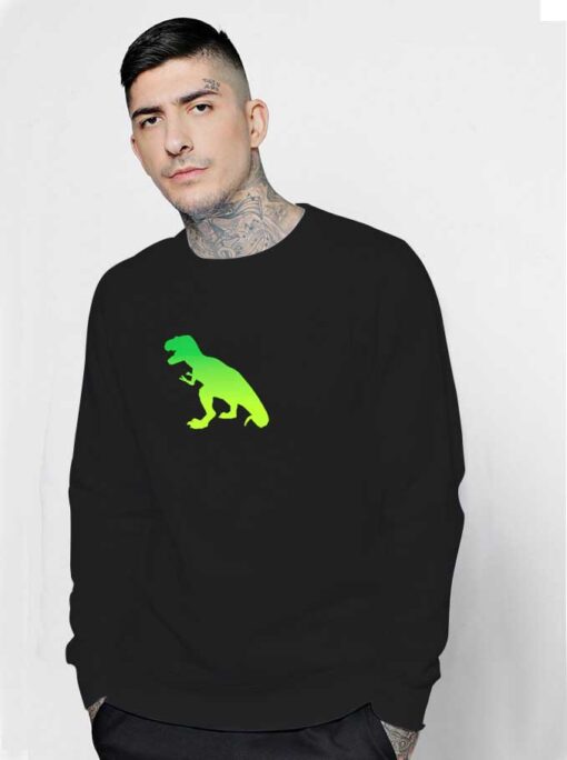 Green T-Rex Dinosaur Silhouette Sweatshirt