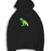 Green T-Rex Dinosaur Silhouette Hoodie