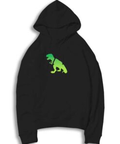 Green T-Rex Dinosaur Silhouette Hoodie