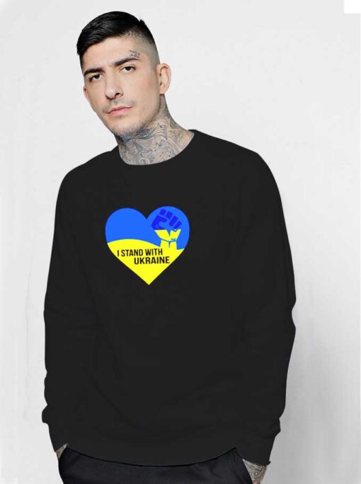 I Stand With Ukraine Love Fist Sweatshirt