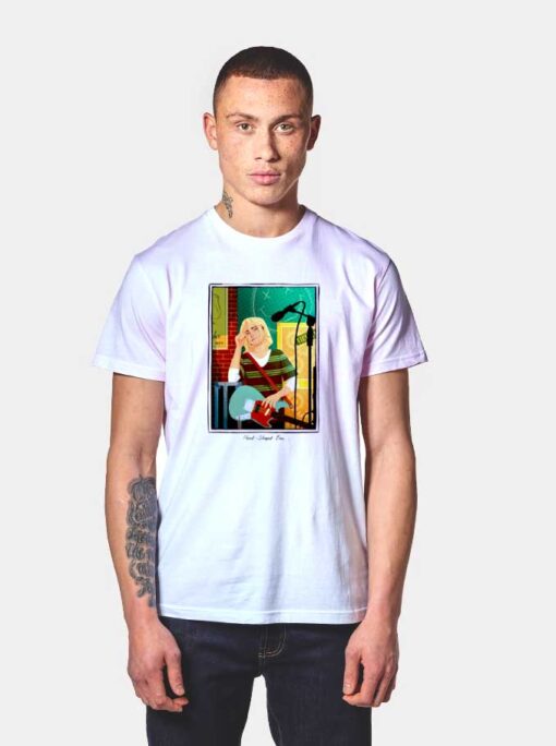 Kurt Cobain Cartoon Photo T Shirt