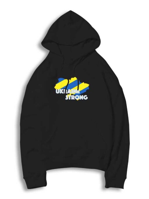 Ukraine Strong Map Flag Hoodie