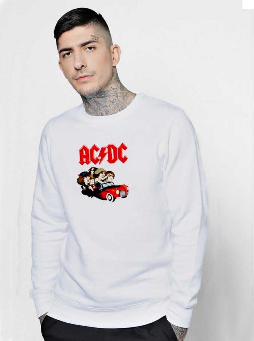 ACDC Flaming Car Cartoon Sweatshirt