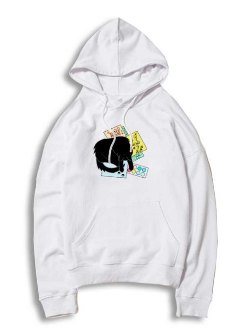 Black Sleepy Cat Art Supplies Hoodie