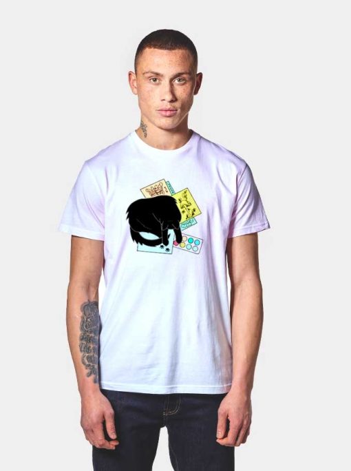 Black Sleepy Cat Art Supplies T Shirt