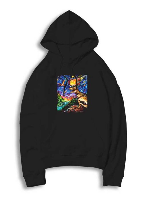 Jurassic Night Painting Hoodie