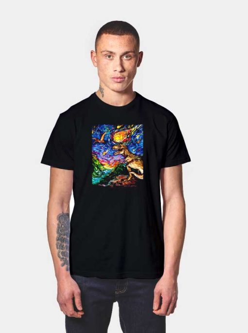 Jurassic Night Painting T Shirt