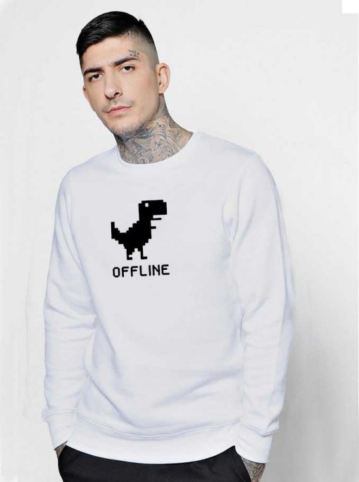 Offline Dinosaur 8 Bit Pixelated Sweatshirt