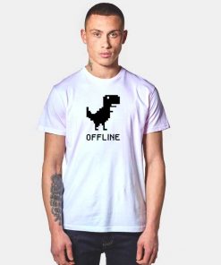 Offline Dinosaur 8 Bit Pixelated T Shirt