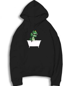 Playful T-Rex In Bathtub Ducky Hoodie