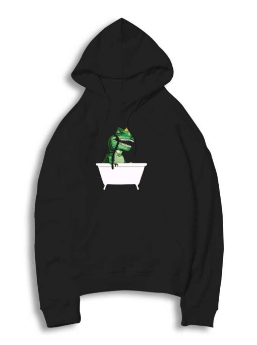 Playful T-Rex In Bathtub Ducky Hoodie