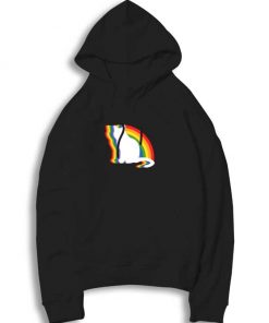 Rainbow Cat Colorful Silhouette Hoodie