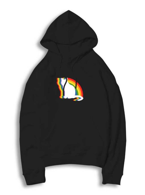 Rainbow Cat Colorful Silhouette Hoodie