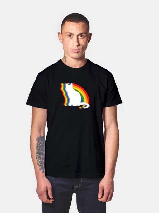 Rainbow Cat Colorful Silhouette T Shirt