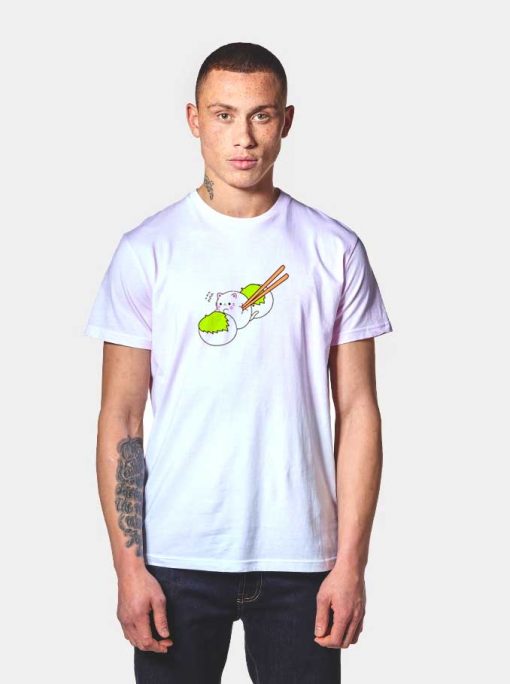 Cute Mochi Cat Leaf T Shirt