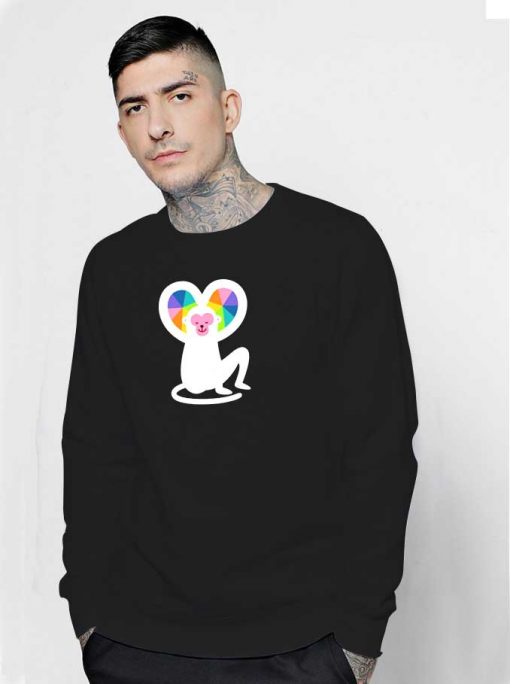 Heart Prismatic Monkey Sweatshirt