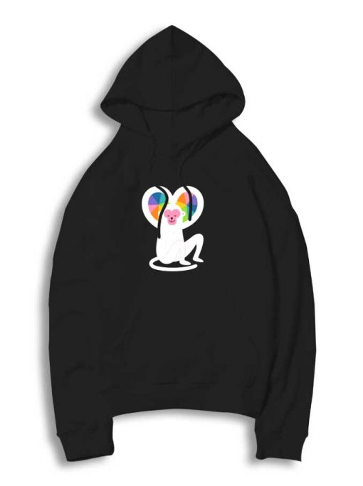 Heart Prismatic Monkey Hoodie