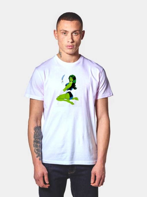 She Hulk Sexy Blue Feather T Shirt