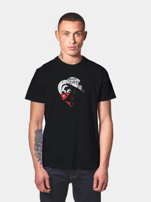 Alice Cooper Top Hat Red And White T Shirt