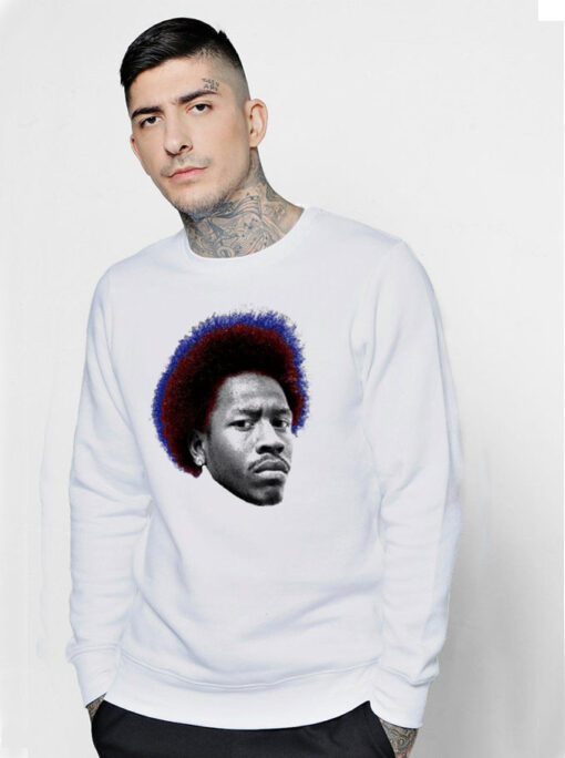 Allen Iverson Red And Blue Afro Fro Sweatshirt